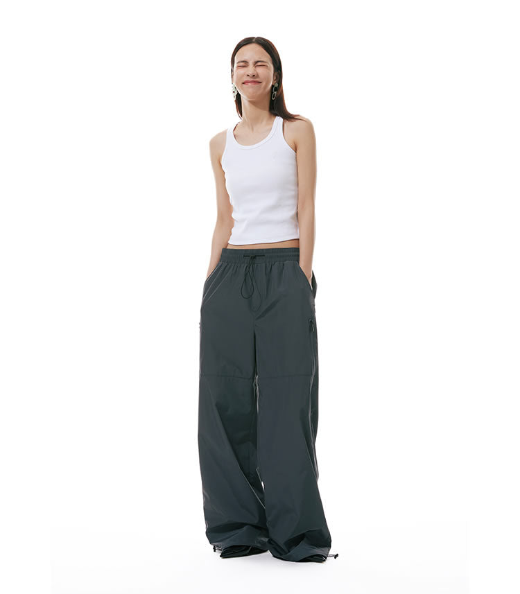 Zipper Detail Windbreaker Street Sports Long Pants [ID:0305PA]