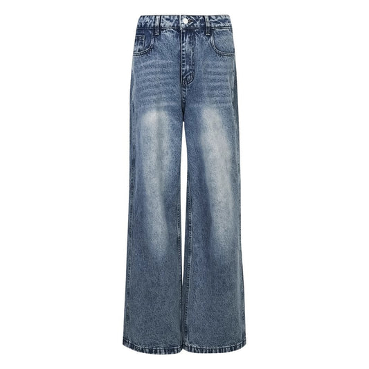 Washed Vintage Straight Flared Denim Pants [ID:0306PA]