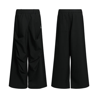 Tapered Pleated Lace Patch Relaxed Tailored Pants [ID:0308PA]