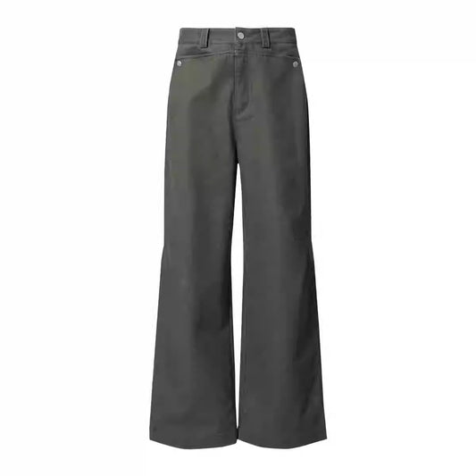 Faded Washed Loose Straight Army Style Wide-Leg Pants [ID:0318PA]