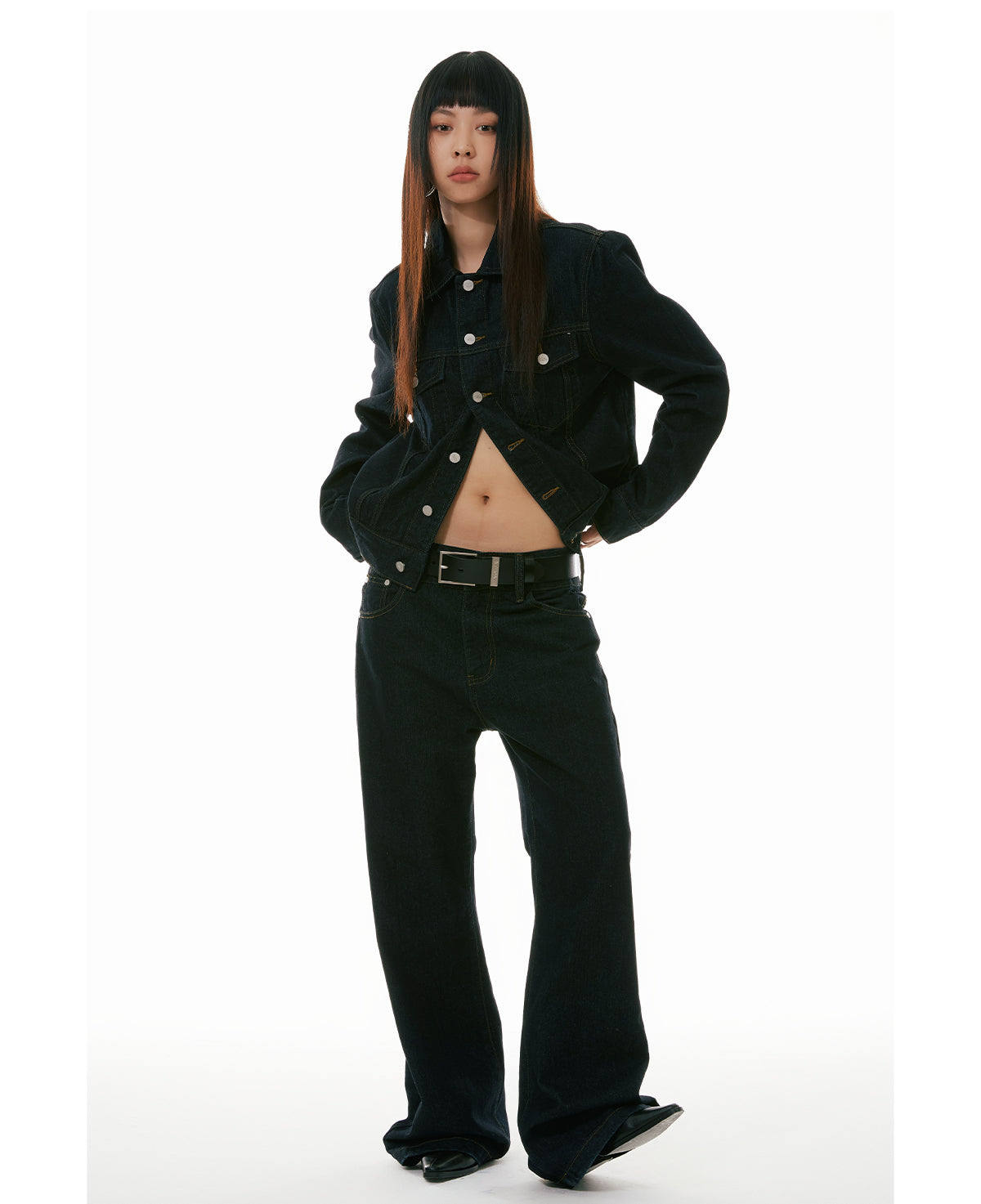 Clean Denim Slim Flare Straight-Leg Jeans [ID:0319PA]