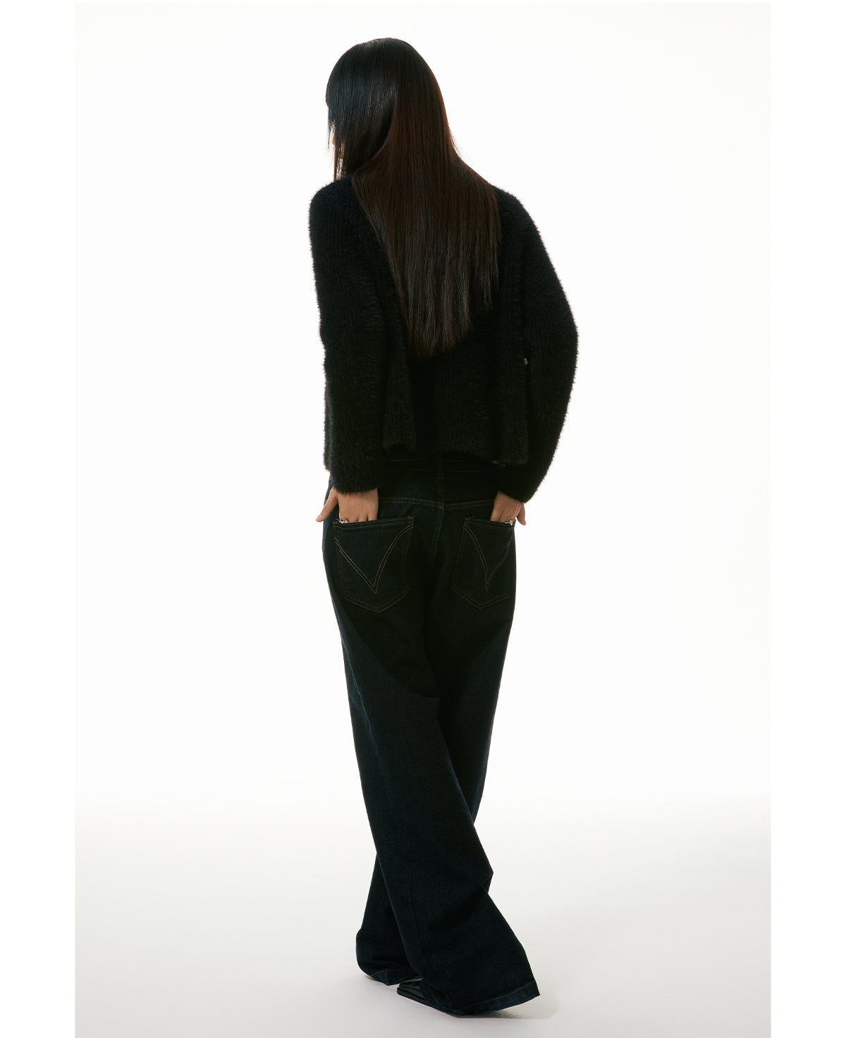 Clean Denim Slim Flare Straight-Leg Jeans [ID:0319PA]