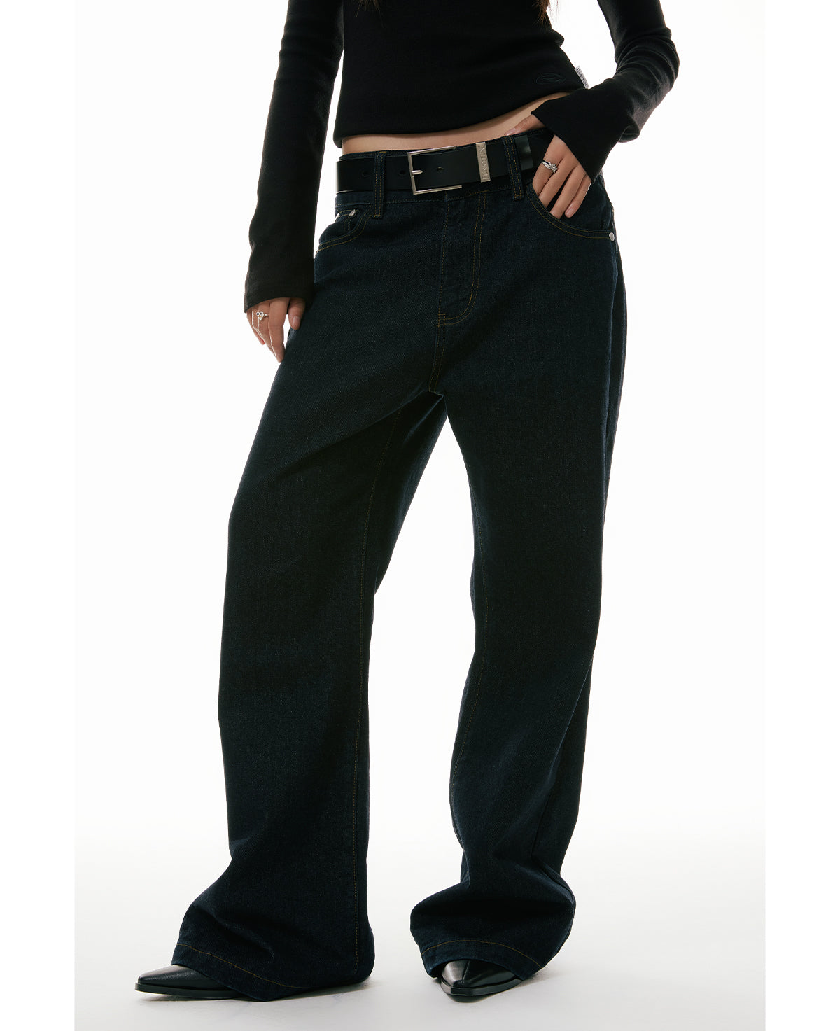 Clean Denim Slim Flare Straight-Leg Jeans [ID:0319PA]