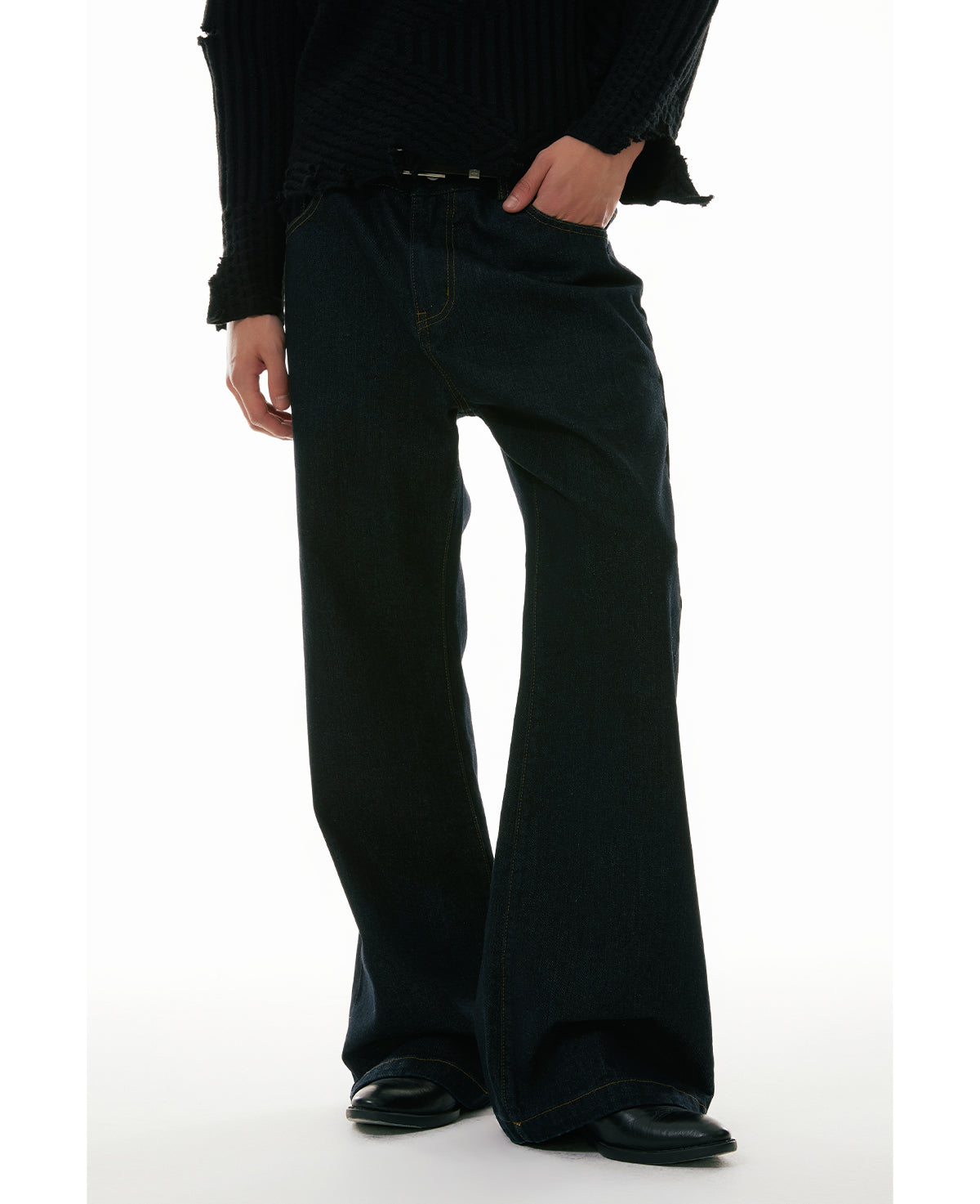 Clean Denim Slim Flare Straight-Leg Jeans [ID:0319PA]