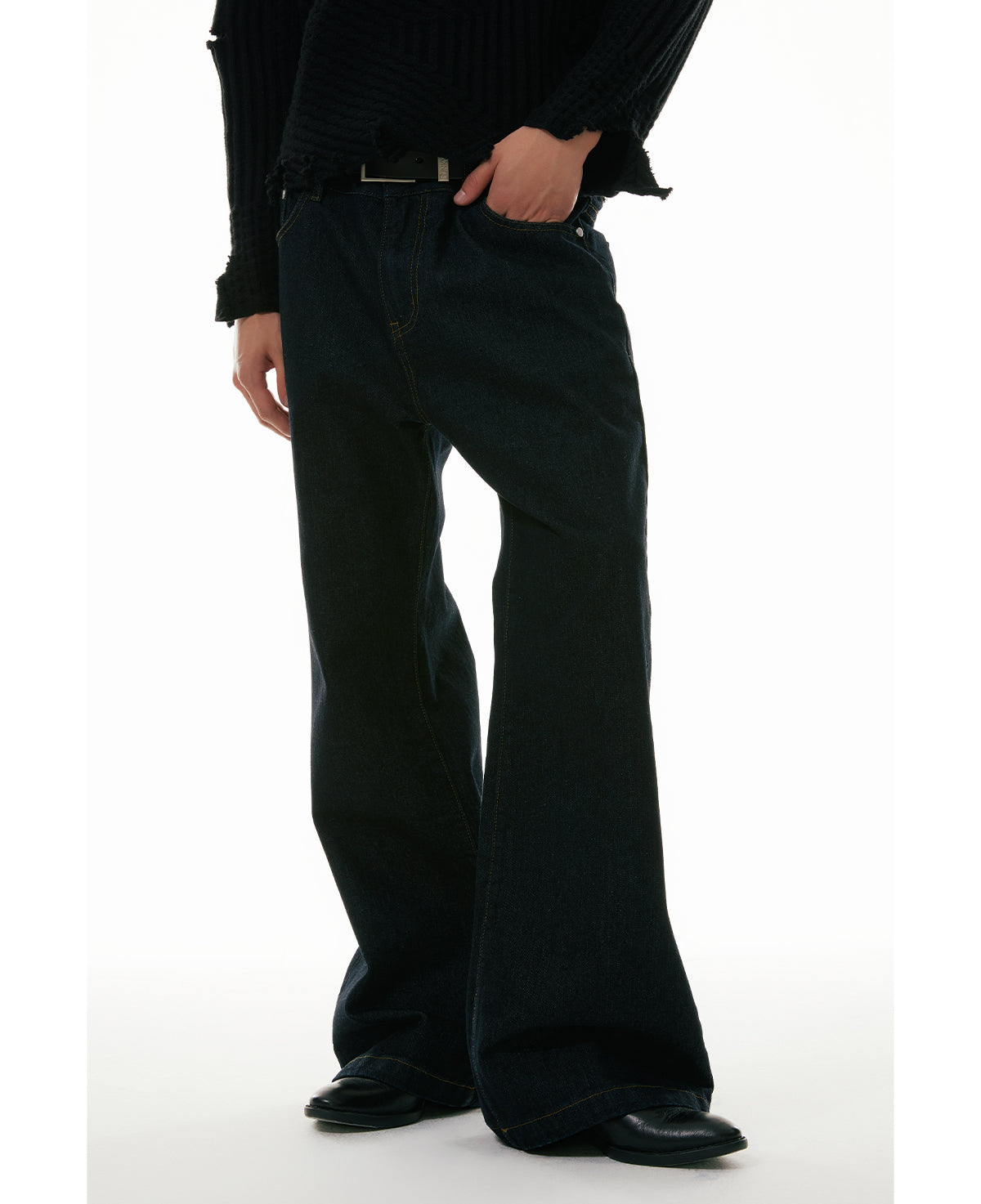 Clean Denim Slim Flare Straight-Leg Jeans [ID:0319PA]