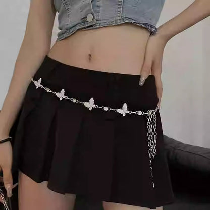 Metal Crescent Sunflower Waist Chain Fashionable Belt [ID:0329BE]