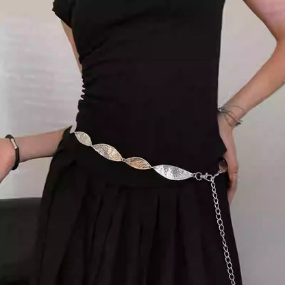 Metal Crescent Sunflower Waist Chain Fashionable Belt [ID:0329BE]