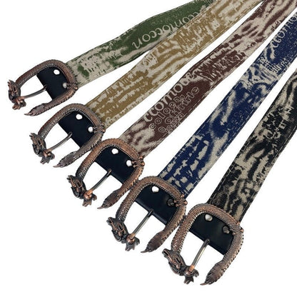 Dragon Buckle Chinese Taste Durable Denim Belt [ID:0335BE]