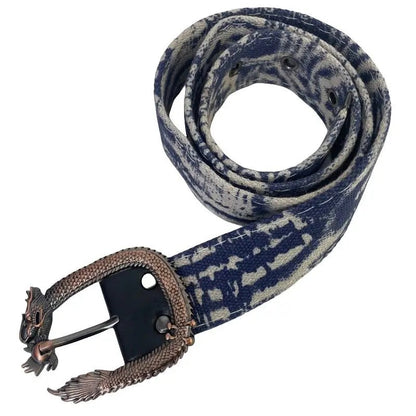 Dragon Buckle Chinese Taste Durable Denim Belt [ID:0335BE]