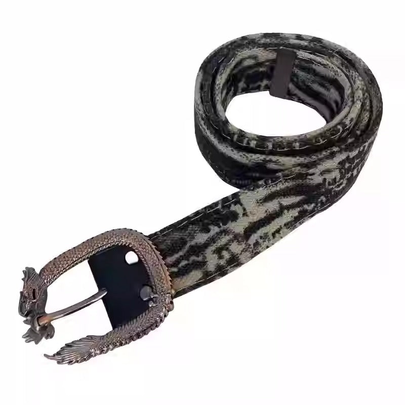 Dragon Buckle Chinese Taste Durable Denim Belt [ID:0335BE]