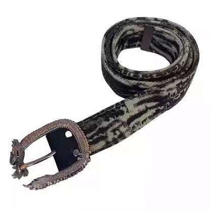 Dragon Buckle Chinese Taste Durable Denim Belt [ID:0335BE]