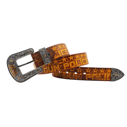 Print Carved Cowhide Rhinestones Rock Western Belt [ID:0336BE]