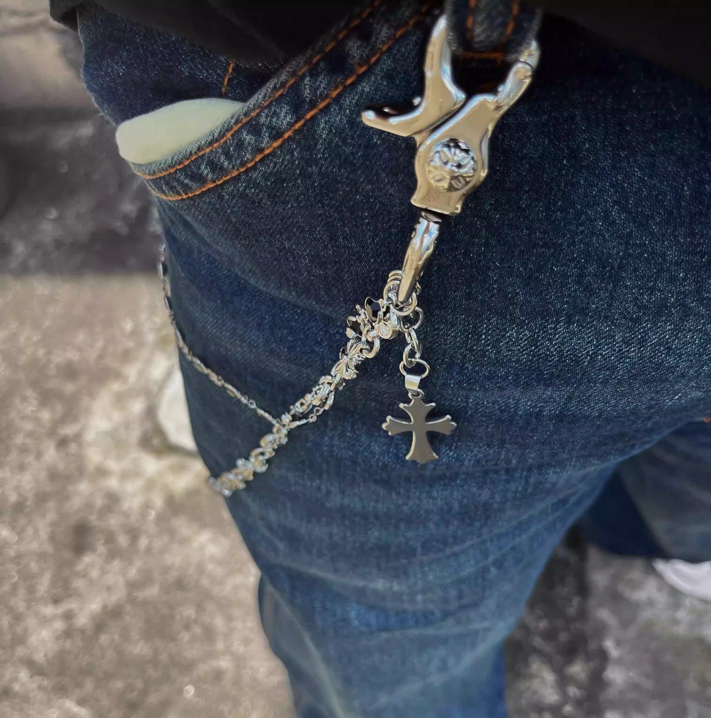 Y2K Metal Crocodile Punk Hip-Hop Waist Chain [ID:0346CH]