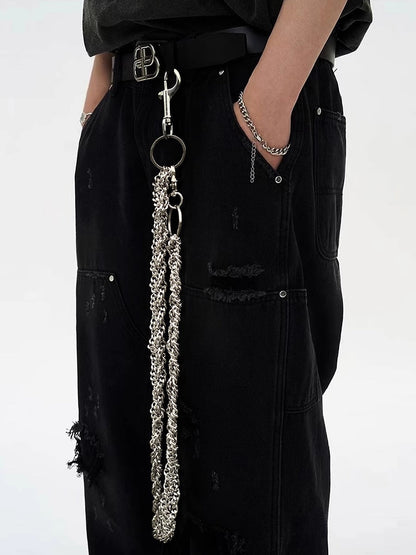 RAF Style Hip-Hop Metal Braided Unisex Waist Chain [ID:0352CH]