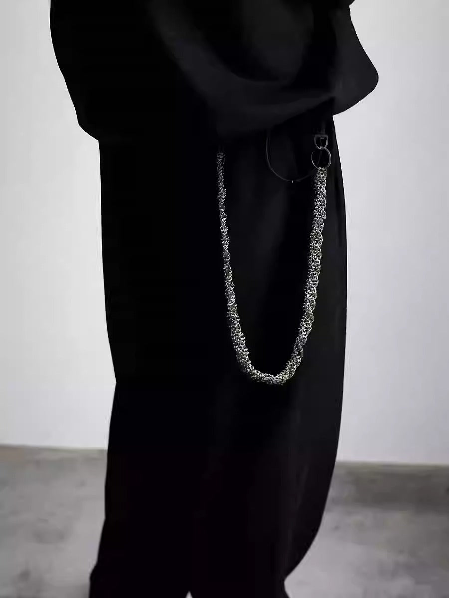 RAF Style Hip-Hop Metal Braided Unisex Waist Chain [ID:0352CH]