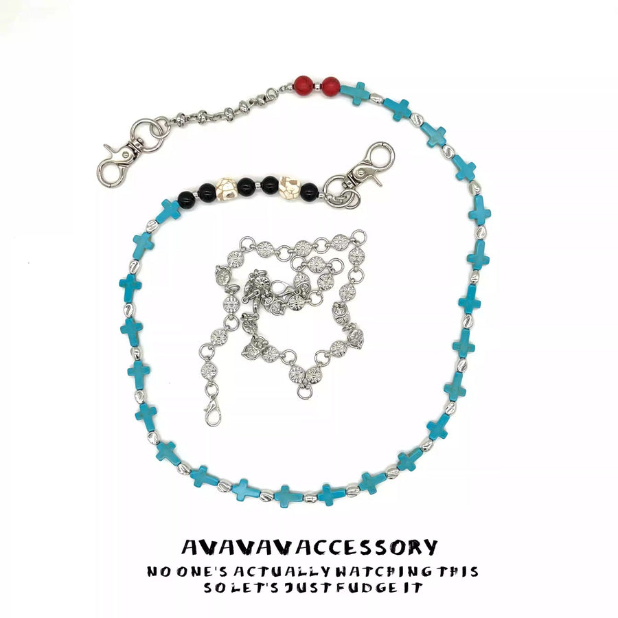Dopamine-Colored Bag Charm Cross Wallet Chain [ID:0359CH]