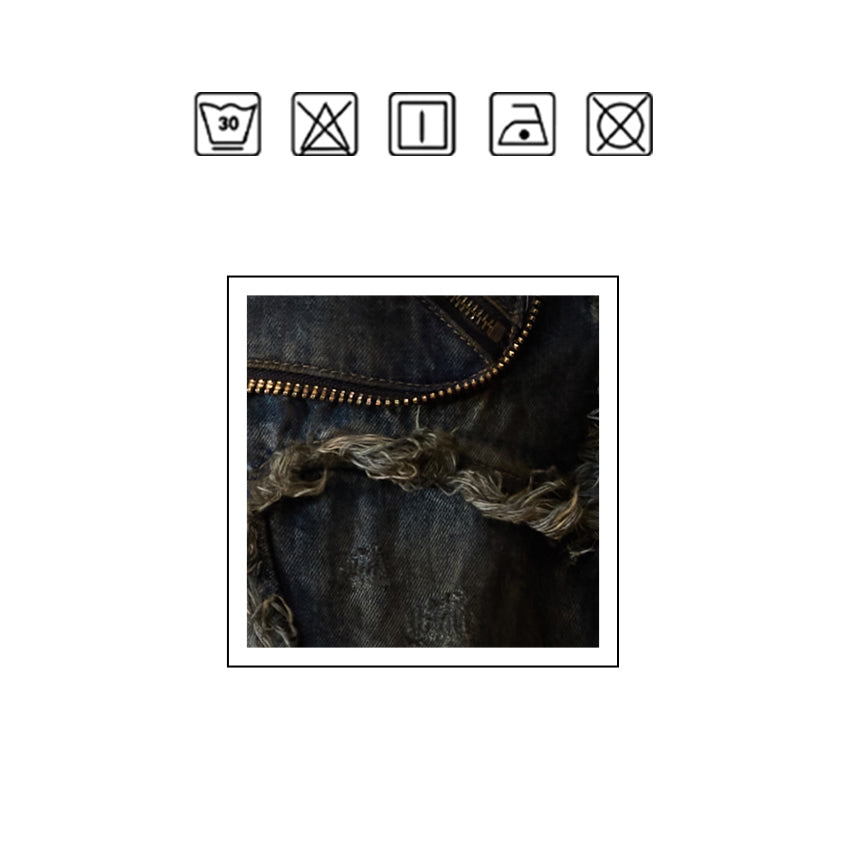 【期间限定】PERSONSOUL汚 デニム Alians Dirty Jeans Personsoul Aliens Dirty Ripped Denim Jeans - personsoul