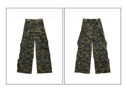 Personsoul Camouflage Overalls with Zip-Off Legs [ID:0368PA]