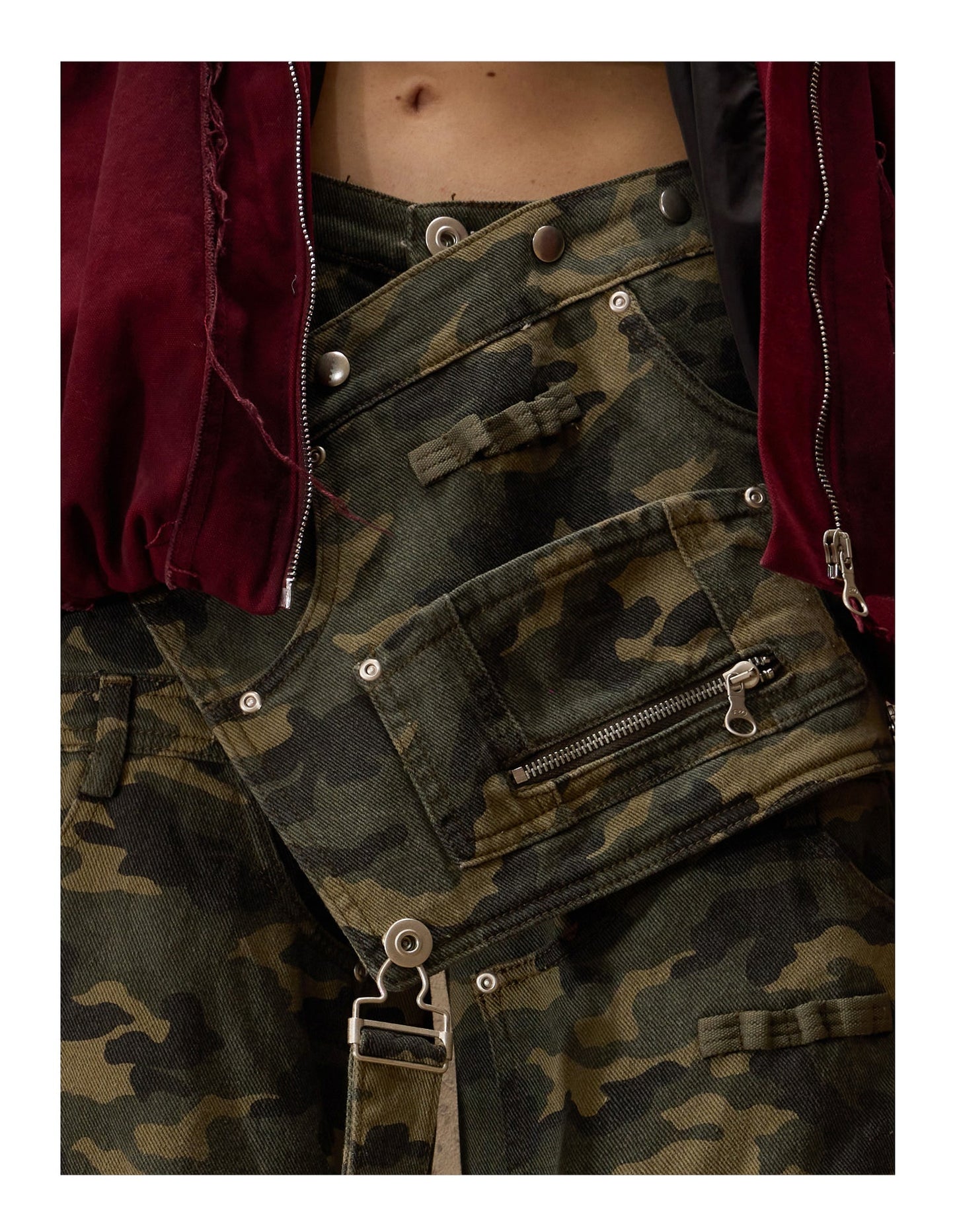 Personsoul Camouflage Overalls with Zip-Off Legs [ID:0368PA]