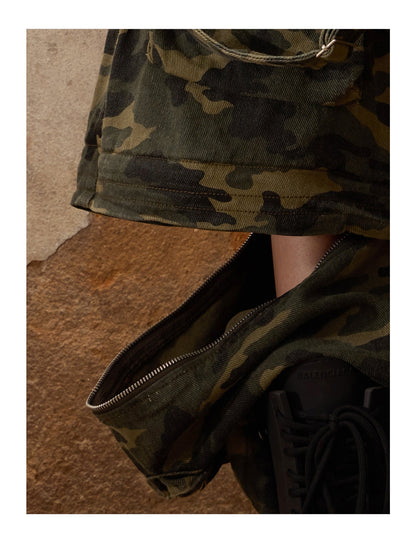 Personsoul Camouflage Overalls with Zip-Off Legs [ID:0368PA]