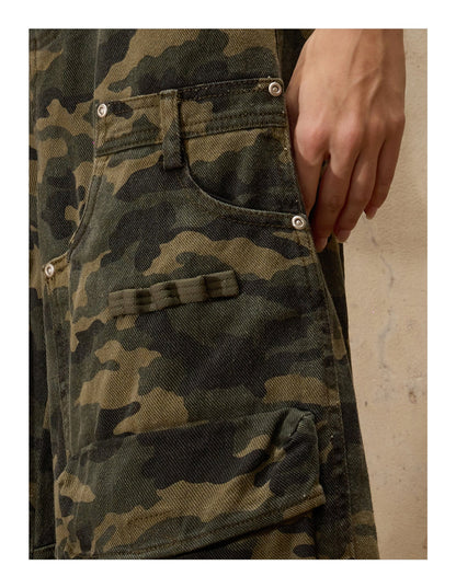 Personsoul Camouflage Overalls with Zip-Off Legs [ID:0368PA]