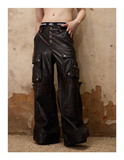 Personsoul Beetle Faux-Leather Pants [ID:0373PA]