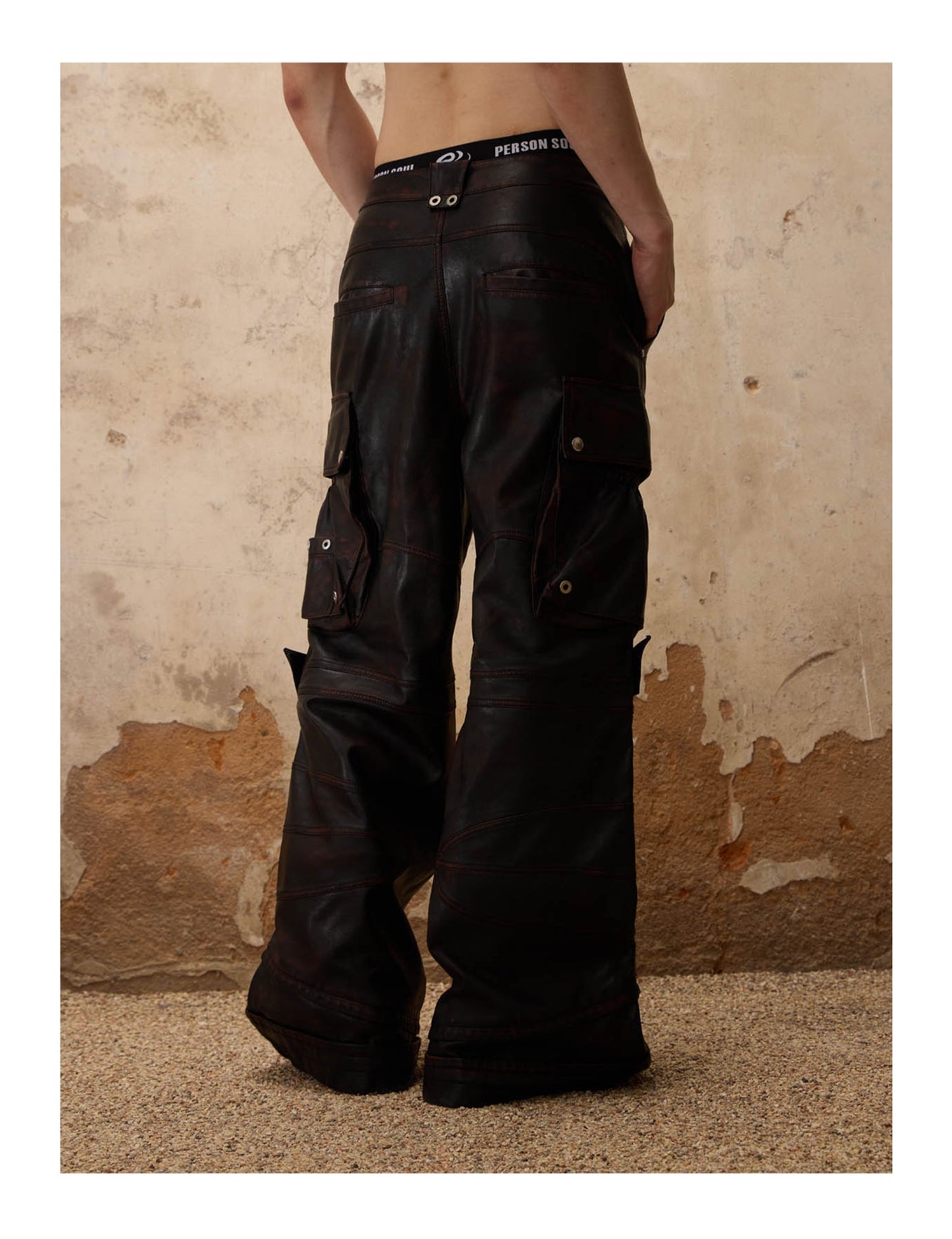 Personsoul Beetle Faux-Leather Pants [ID:0373PA]