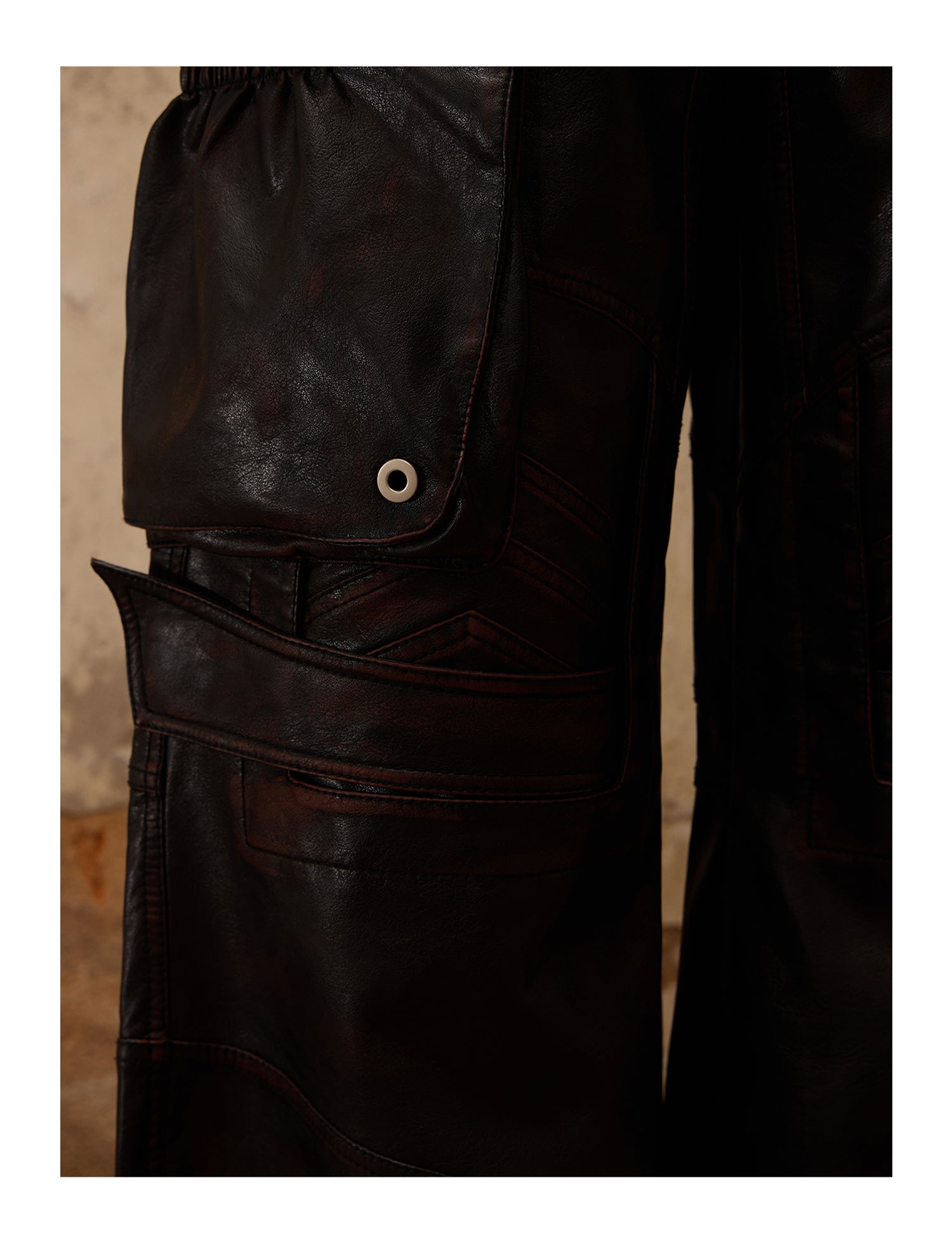 PERSONSOUL Personsoul Beetle Faux-Leather Pants ワイドトラウザー
