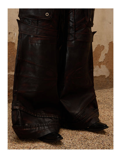 Personsoul Beetle Faux-Leather Pants [ID:0373PA]