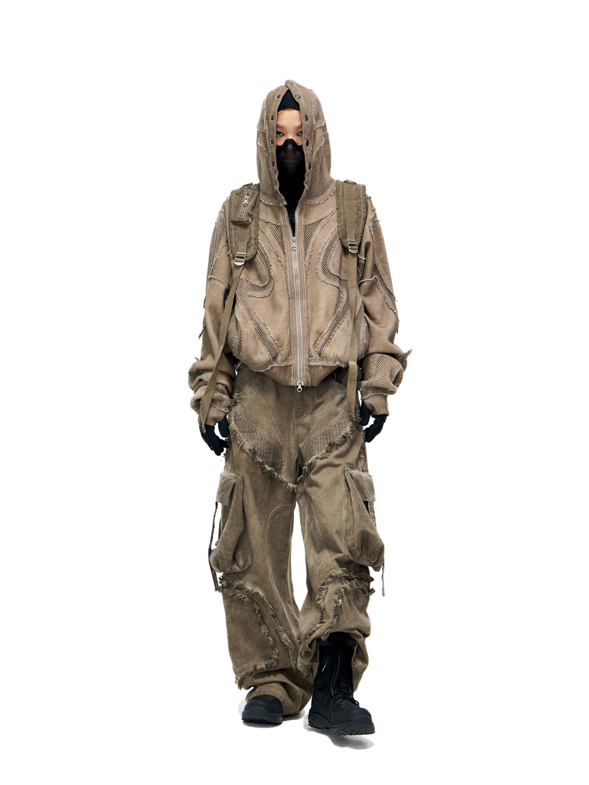 Personsoul Detachable Tactical Distressed Cargo Pants [ID:0382PA]
