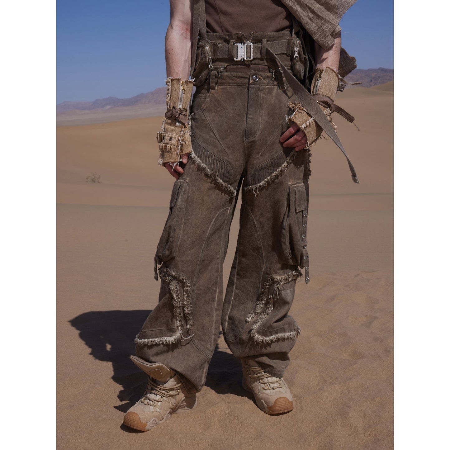 Personsoul Detachable Tactical Distressed Cargo Pants [ID:0382PA]