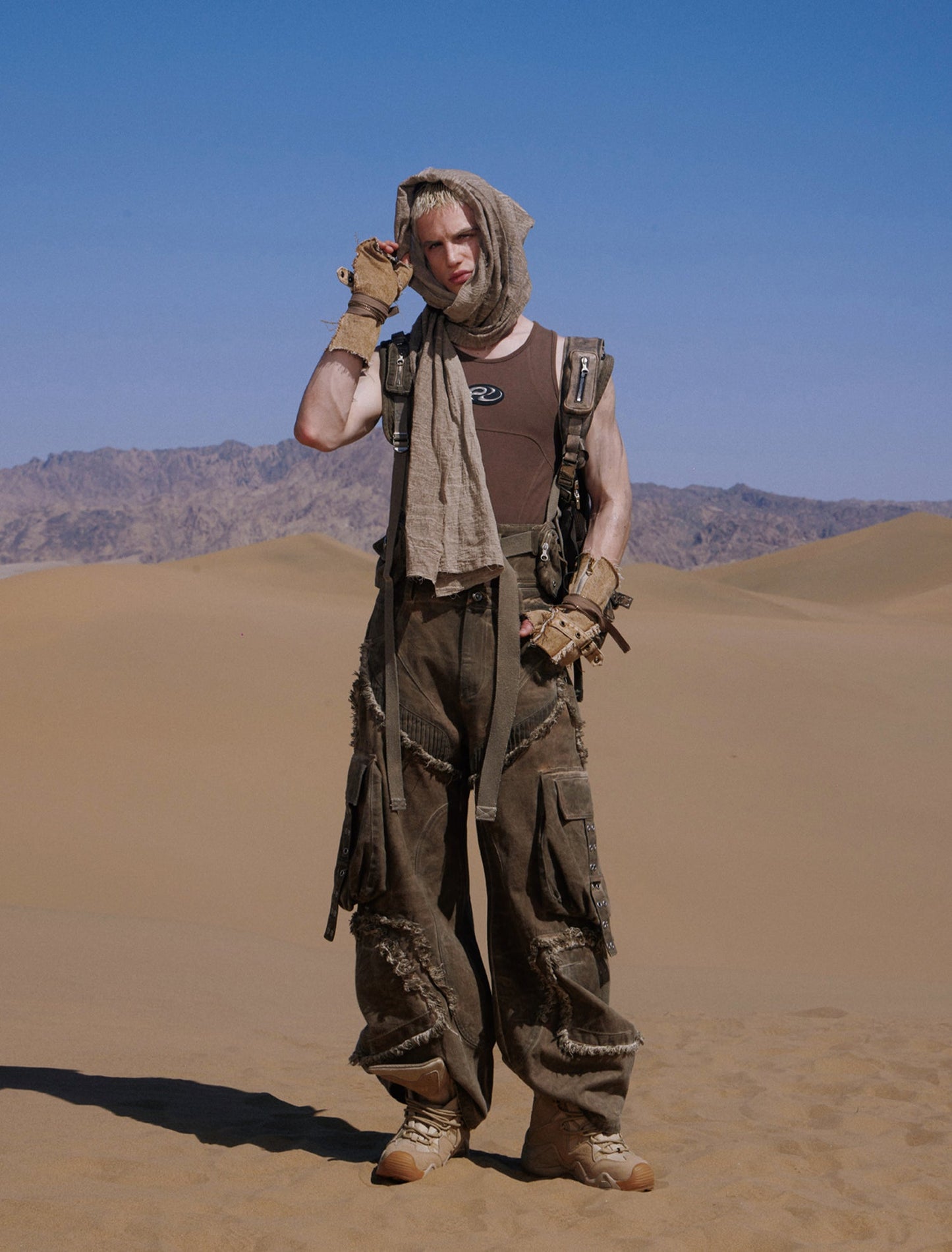 Personsoul Detachable Tactical Distressed Cargo Pants [ID:0382PA]