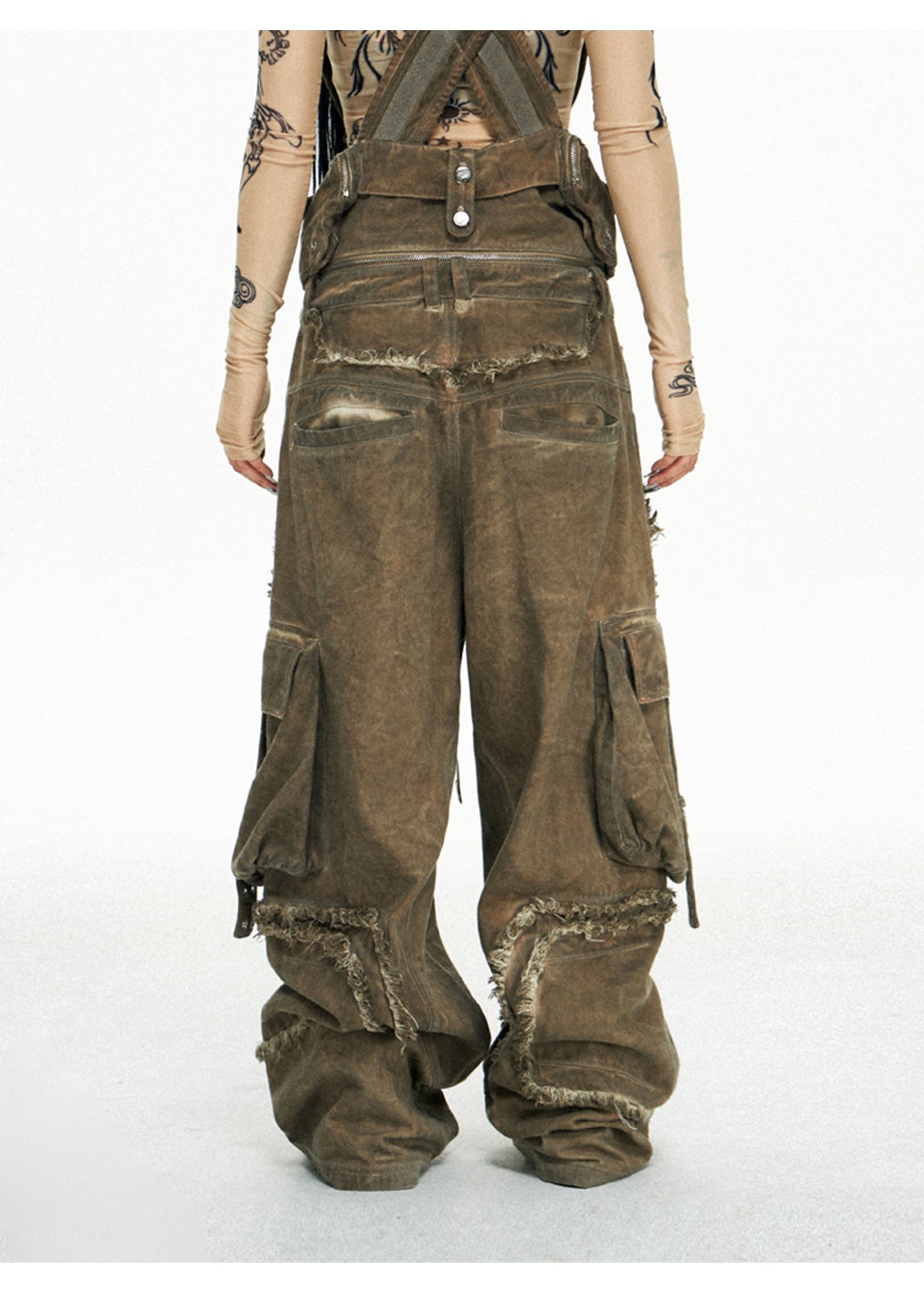 Personsoul Detachable Tactical Distressed Cargo Pants [ID:0382PA]