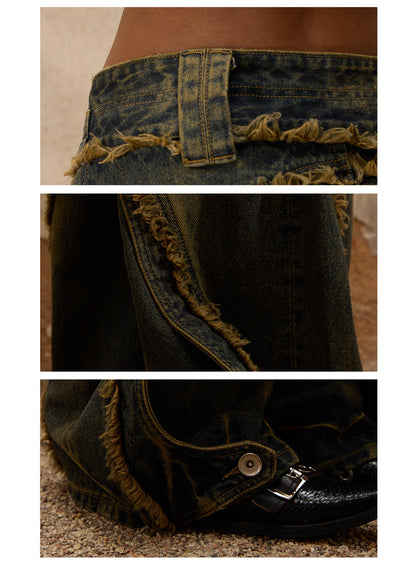 Personsoul Destructive Denim Retro Blue Jeans [ID:0384PA]