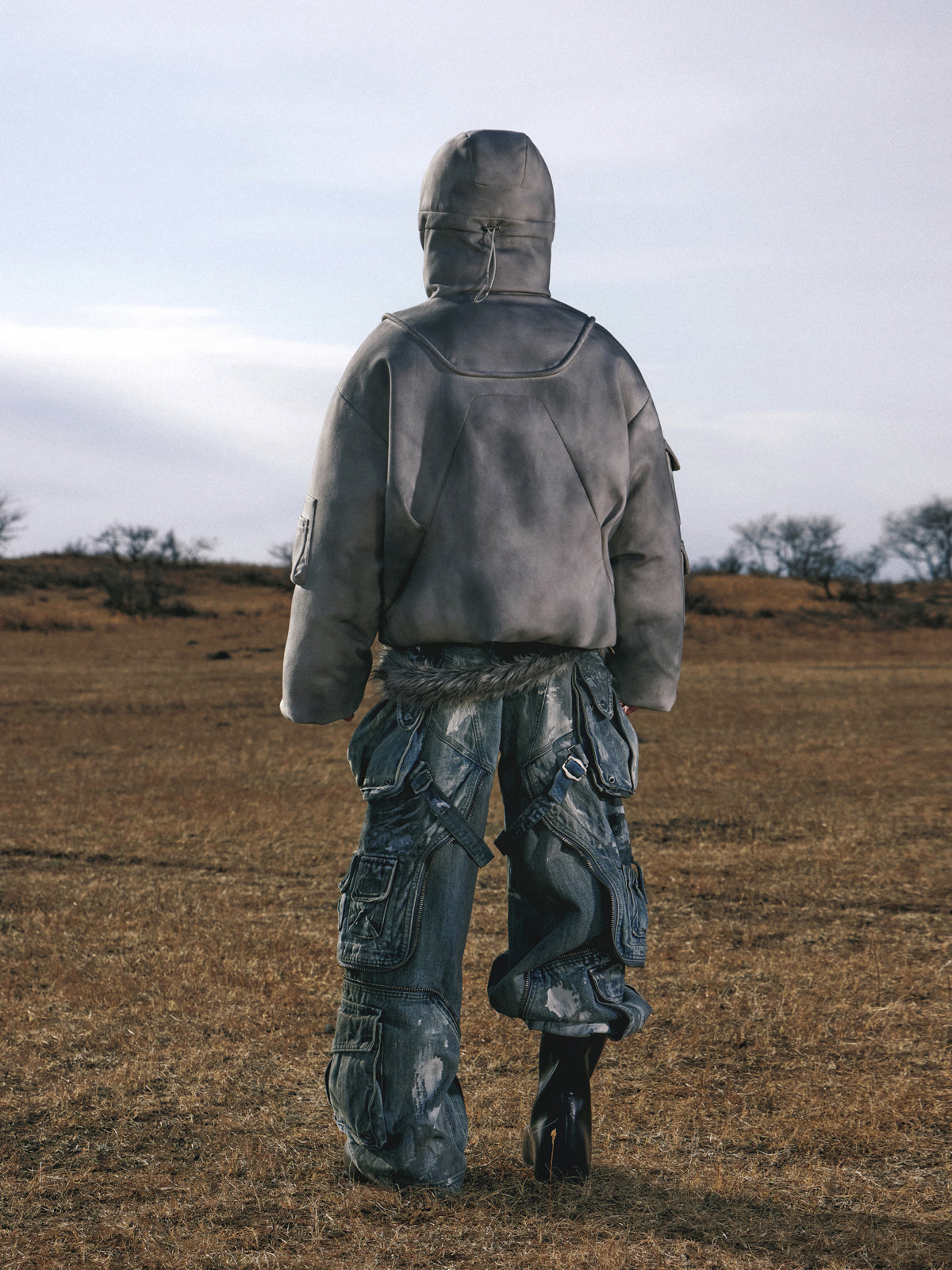 Personsoul White Stain Graffiti Cargo Pants [ID:0385PA]