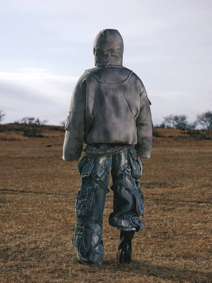 Personsoul White Stain Graffiti Cargo Pants [ID:0385PA]