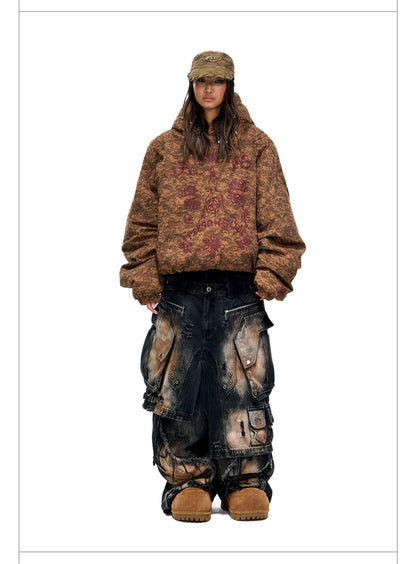 Personsoul Armor Faux Skirt Mud Dye Cargo Pants [ID:0386PA]