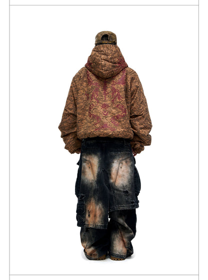 Personsoul Armor Faux Skirt Mud Dye Cargo Pants [ID:0386PA]