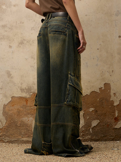 Personsoul Fade Wash Overall Denim Jeans [ID:0390PA]