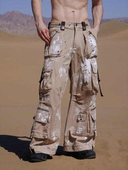 Personsoul Tactical Structure Paint Stains Cargo Pants [ID:0396PA]