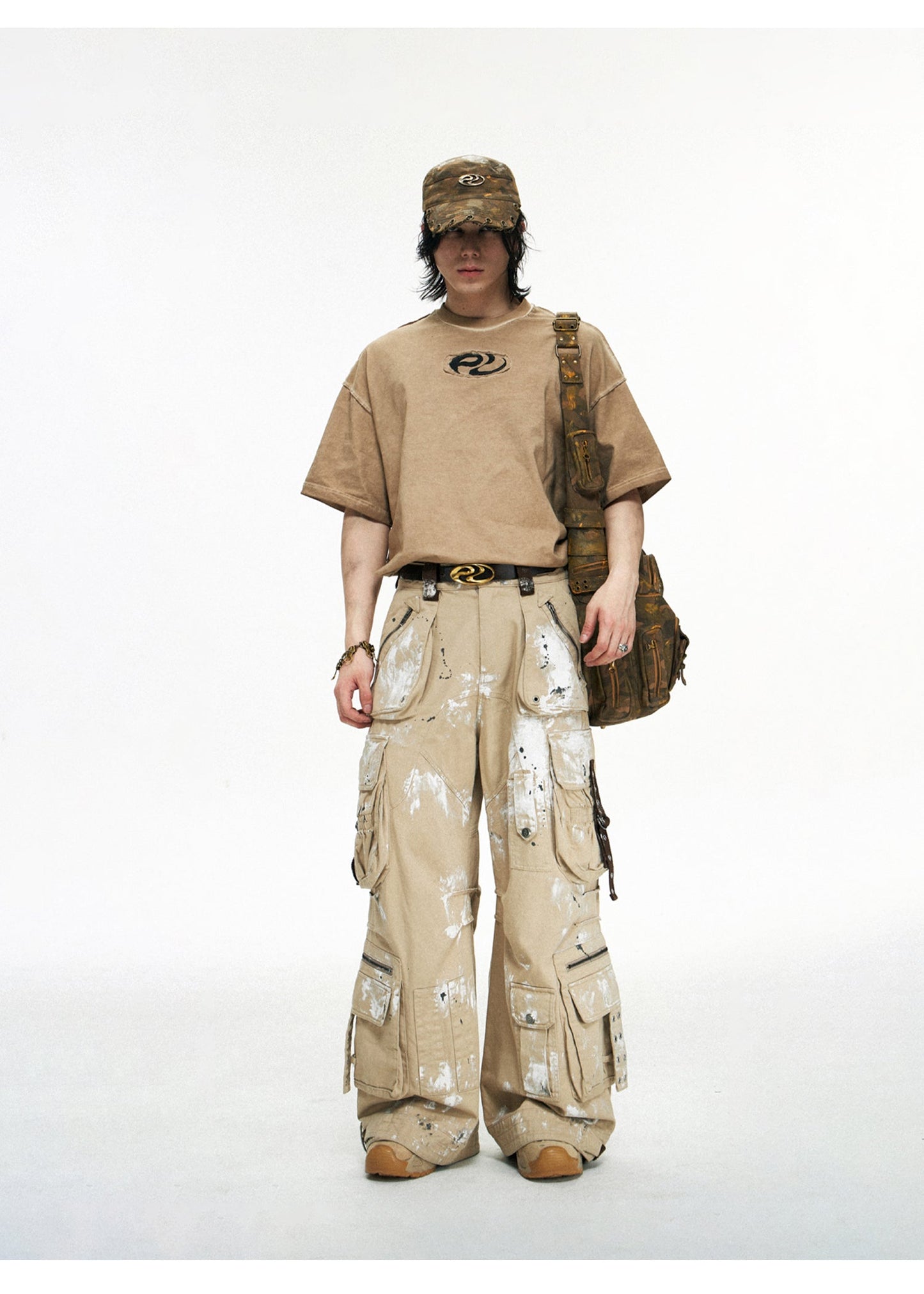 Personsoul Tactical Structure Paint Stains Cargo Pants [ID:0396PA]