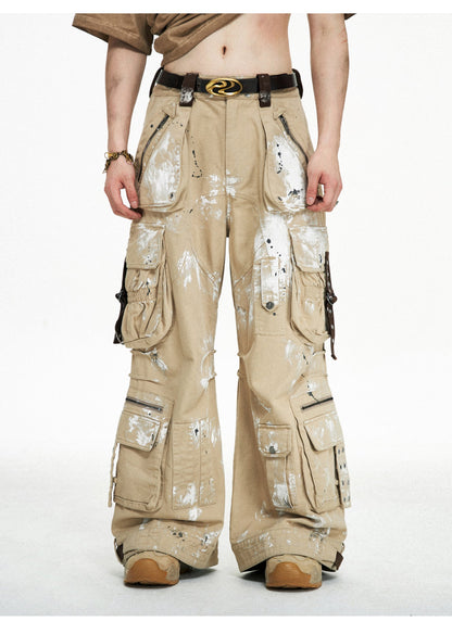 Personsoul Tactical Structure Paint Stains Cargo Pants [ID:0396PA]