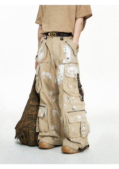 Personsoul Tactical Structure Paint Stains Cargo Pants [ID:0396PA]