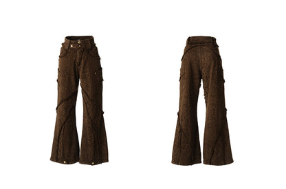 Personsoul Brown Snake Print Denim Jeans [ID:0397PA]