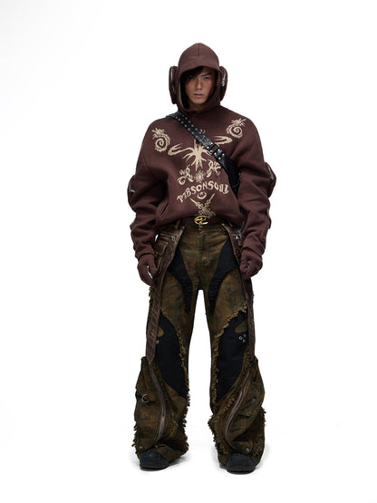 Personsoul Camo Patchwork Bootcut Jeans [ID:0398PA]