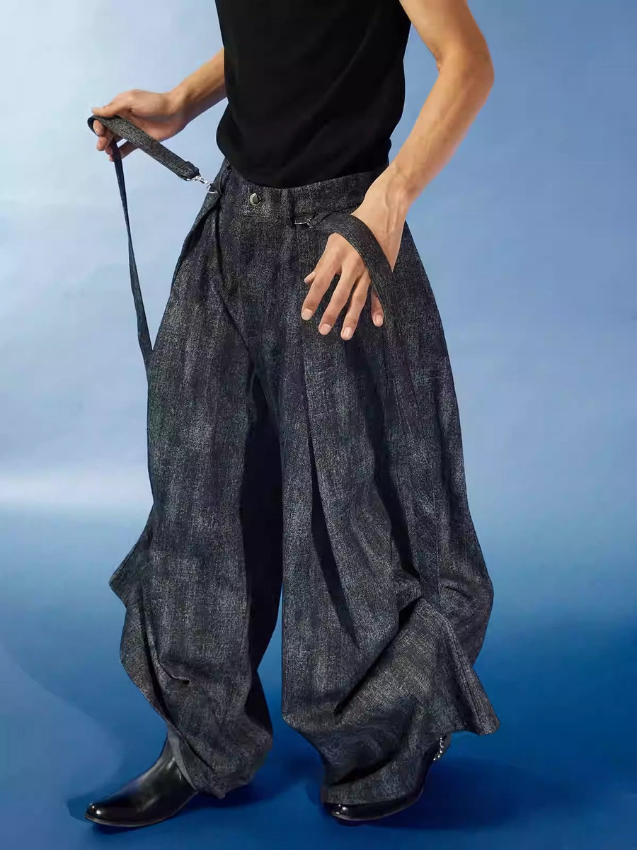 Y2K Harajuku Style Washed Denim Wide Leg Bell Bottom Pants [ID:0404PA]