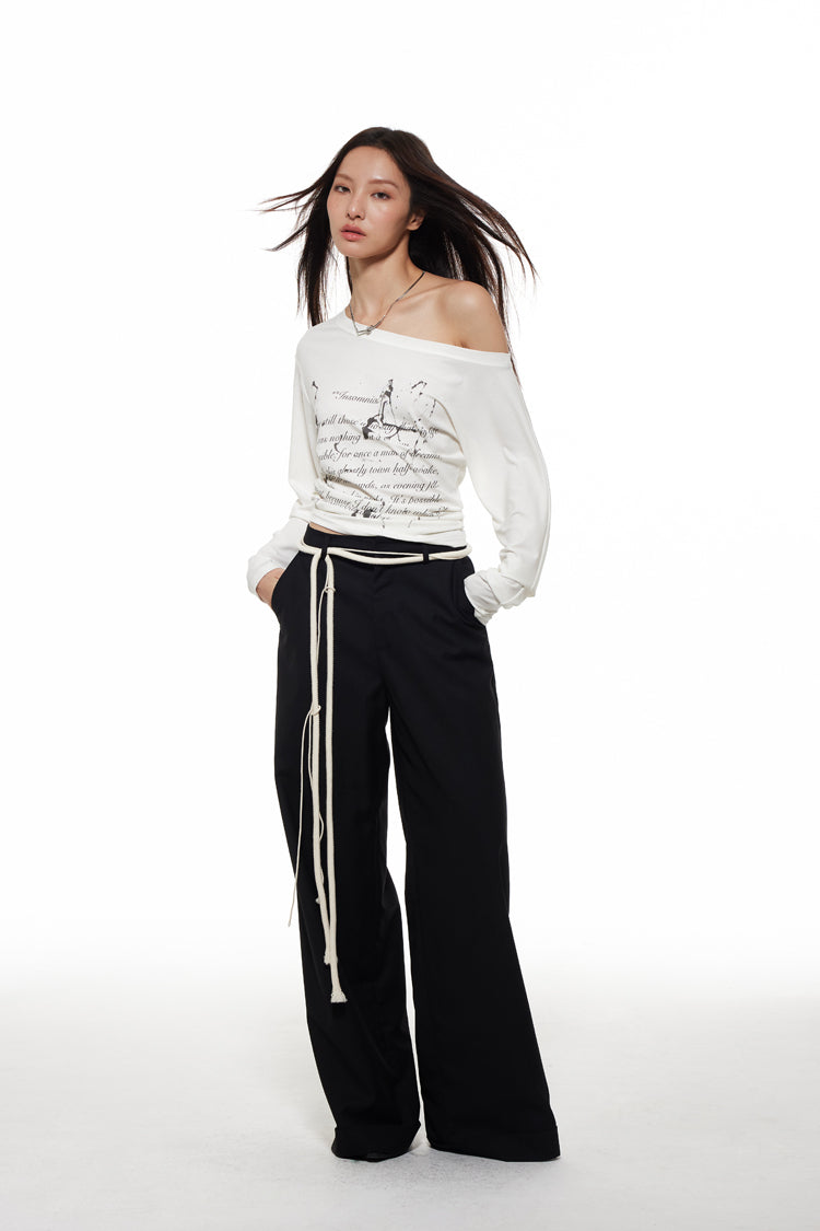 Versatile Casual Rope Design Waist Tie Pants [ID:0416PA]