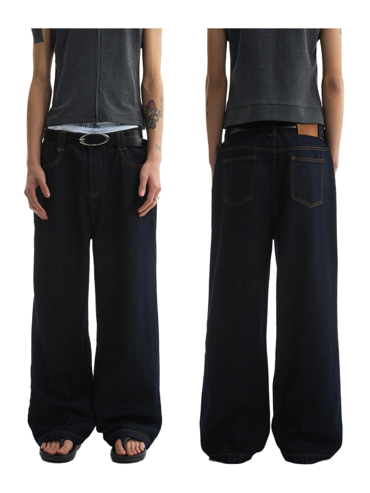 Raw Denim Straight Leg Jeans Classic Casual Pants [ID:0422PA]