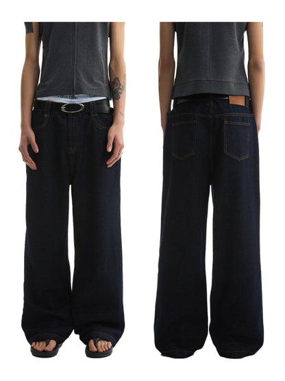 Raw Denim Straight Leg Jeans Classic Casual Pants [ID:0422PA]