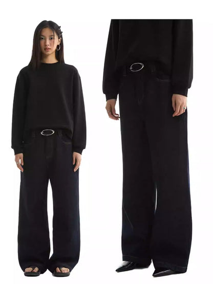 Raw Denim Straight Leg Jeans Classic Casual Pants [ID:0422PA]